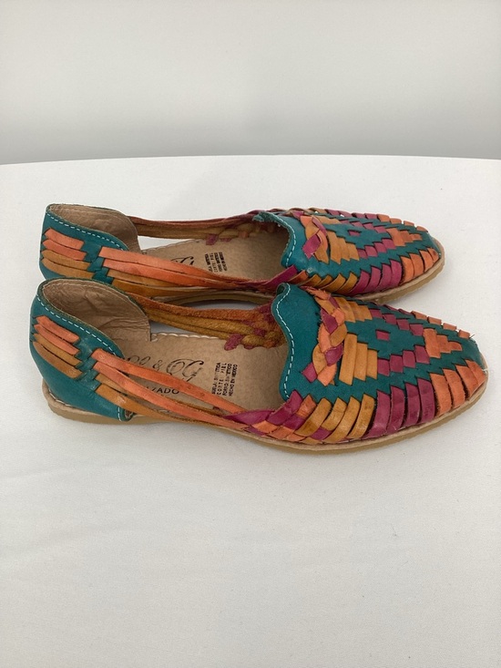 L&G Shoes - Colorful Woven Leather Huarache  Sandals - Multicolor